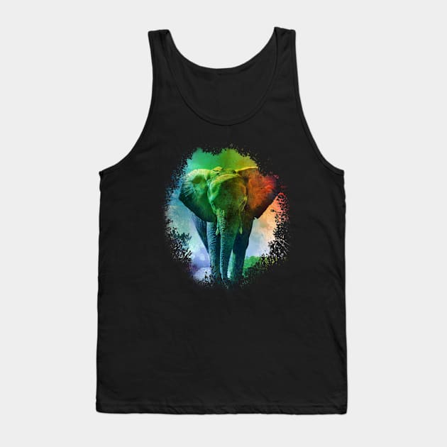 Colorful Elephant Art Tank Top by anbartshirts